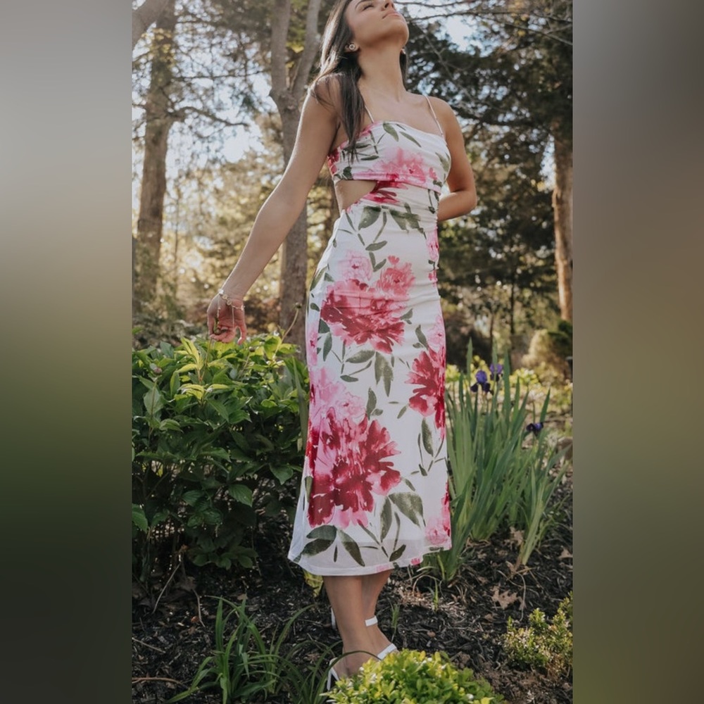 Floral Midi Dress Sz XS